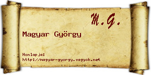 Magyar György névjegykártya